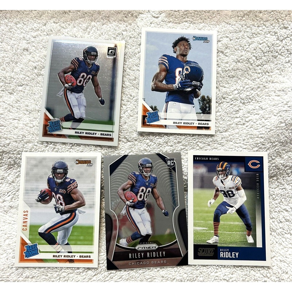 Panini Lot of 5 Chicago Bears Riley Ridley Football Cards (Z1)
